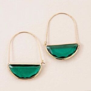 Green crystal drop earrings  M7